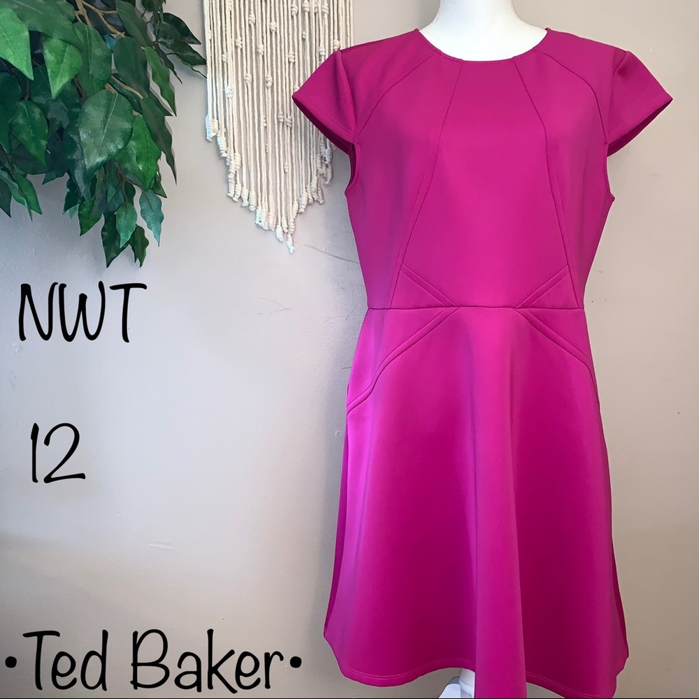 Ted Baker London NWT Cap Sleeve Skater Dress, 12/14